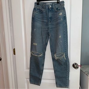 Zara mom jean ripped denim